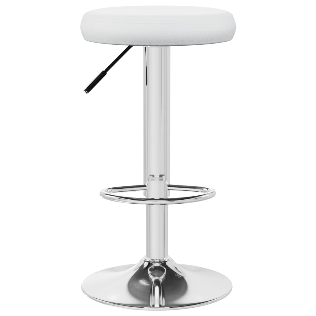 Barstoler 2 stk hvit kunstig skinn