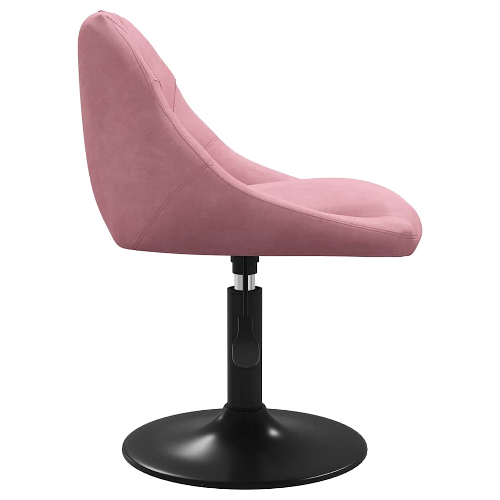 Svingbare spisestoler 2 stk rosa fløyel