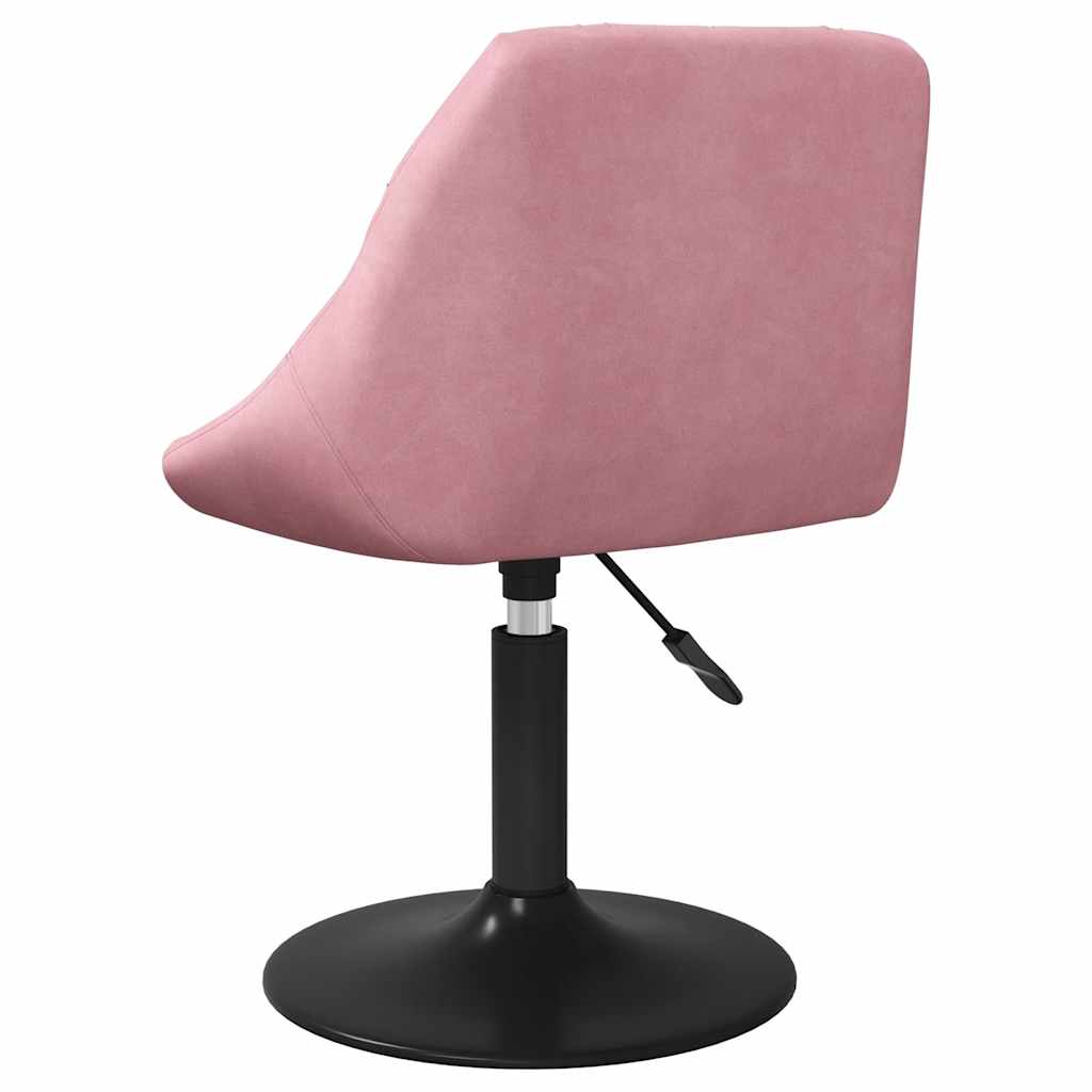 Svingbare spisestoler 2 stk rosa fløyel