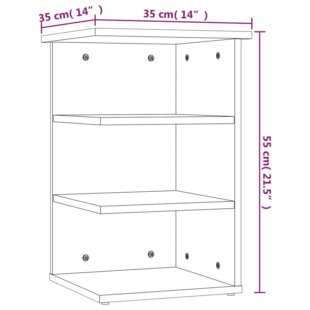 Sideskap hvit 35x35x55 cm konstruert tre