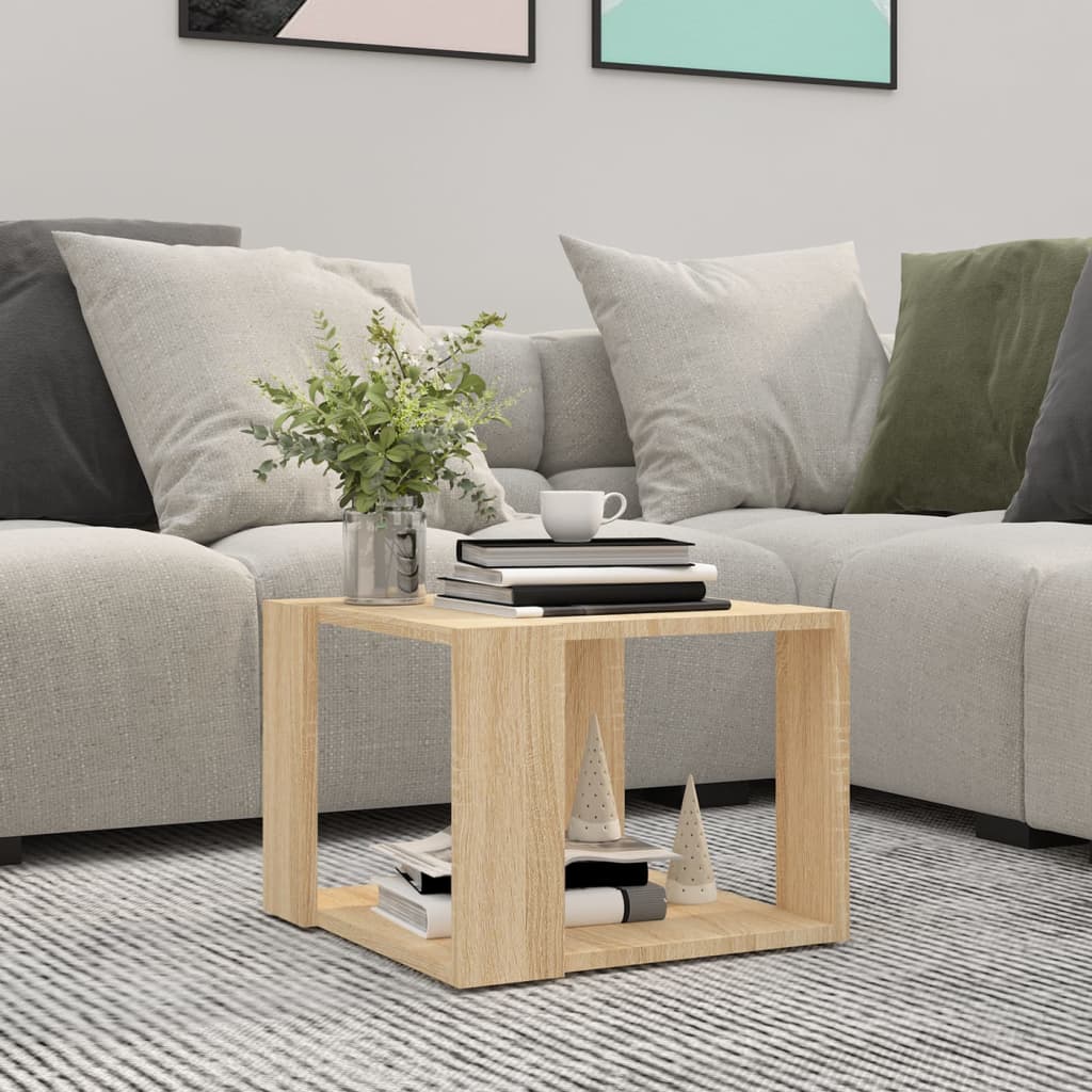 Salongbord sonoma eik 40x40x30 cm konstruert tre