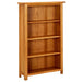 Bokhylle 4 etasjer 70x22x110 cm heltre eik