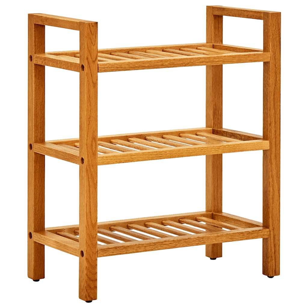 Skostativ med 3 hyller 50x27x60 cm heltre eik