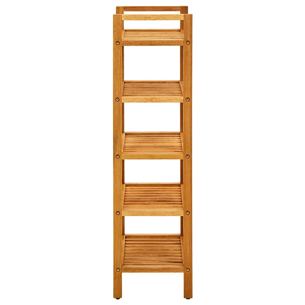 Skostativ med 5 hyller 50x27x100 cm heltre eik