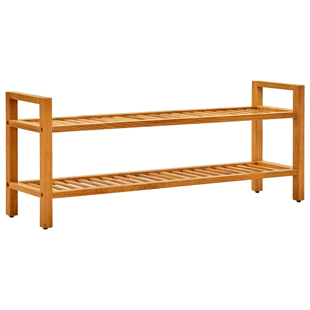 Skostativ med 2 hyller 100x27x40 cm heltre eik