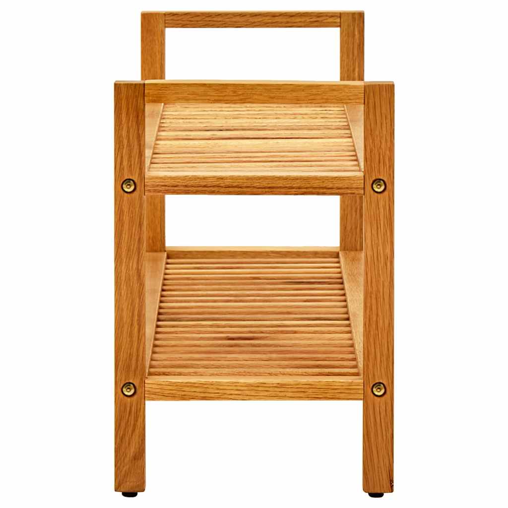 Skostativ med 2 hyller 100x27x40 cm heltre eik