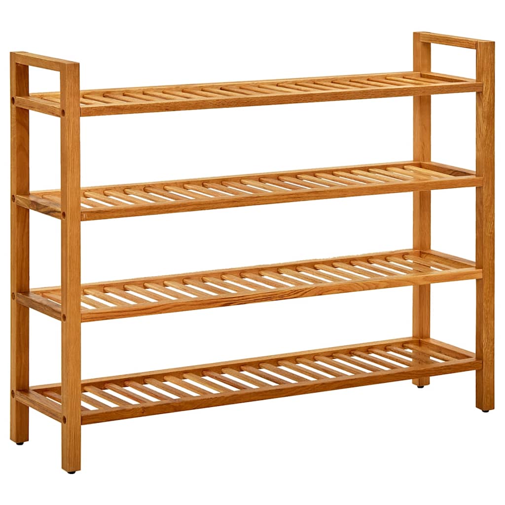 Skostativ med 4 hyller 100x27x80 cm heltre eik vidaXL