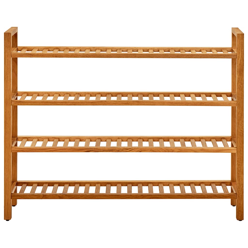 Skostativ med 4 hyller 100x27x80 cm heltre eik vidaXL
