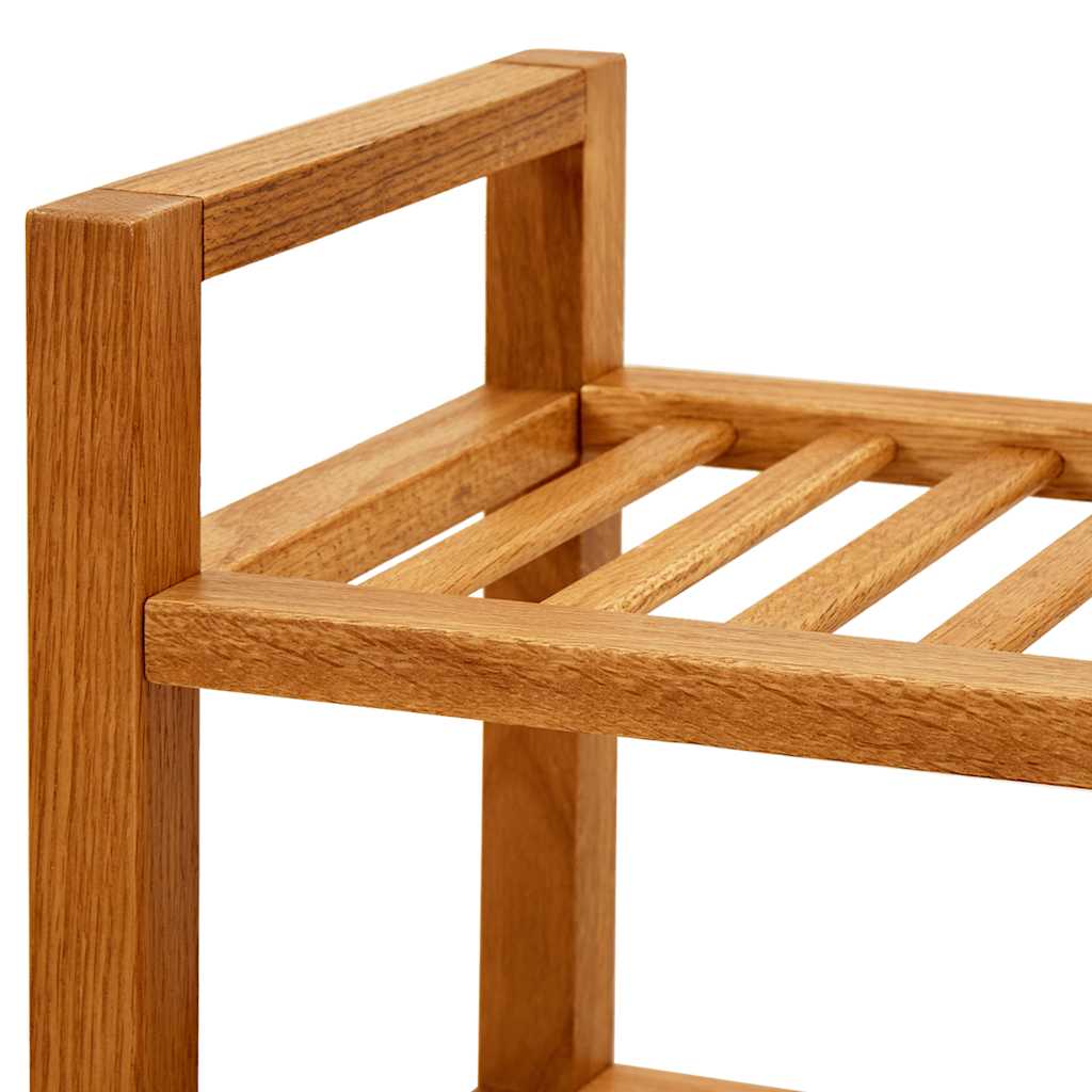 Skostativ med 4 hyller 100x27x80 cm heltre eik vidaXL