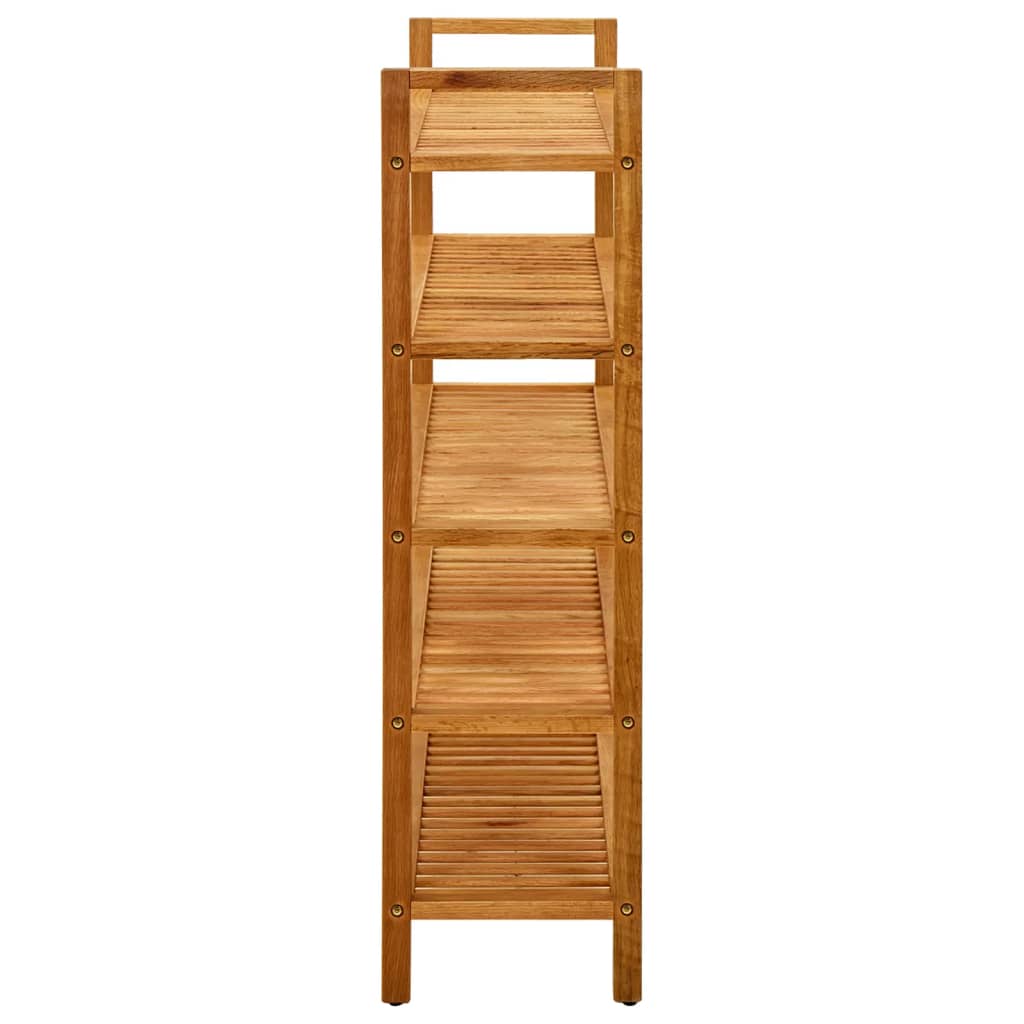 Skostativ med 5 hyller 100x27x100 cm heltre eik