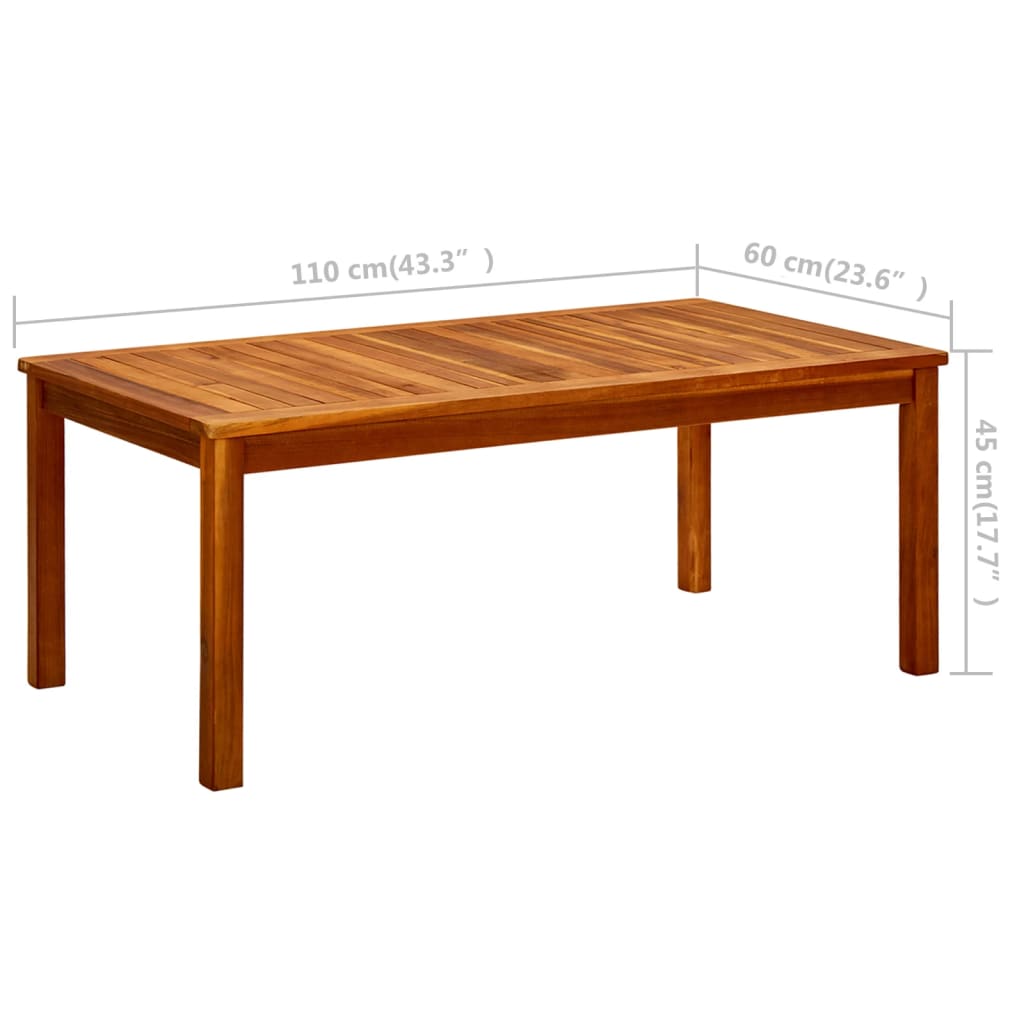 Hagesalongbord 110x60x45 cm heltre akasie