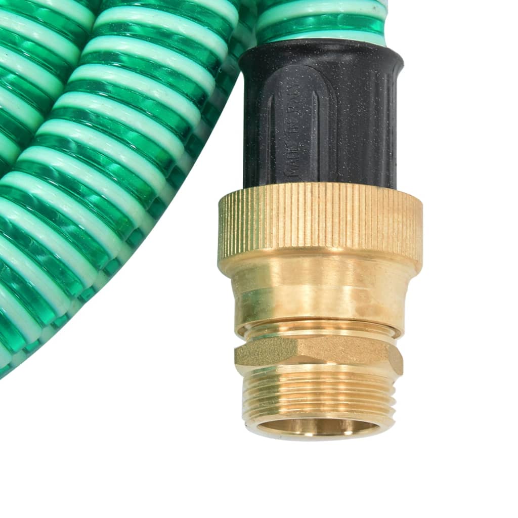 Sugeslange med messingkoblinger grønn 1,1" 5 m PVC