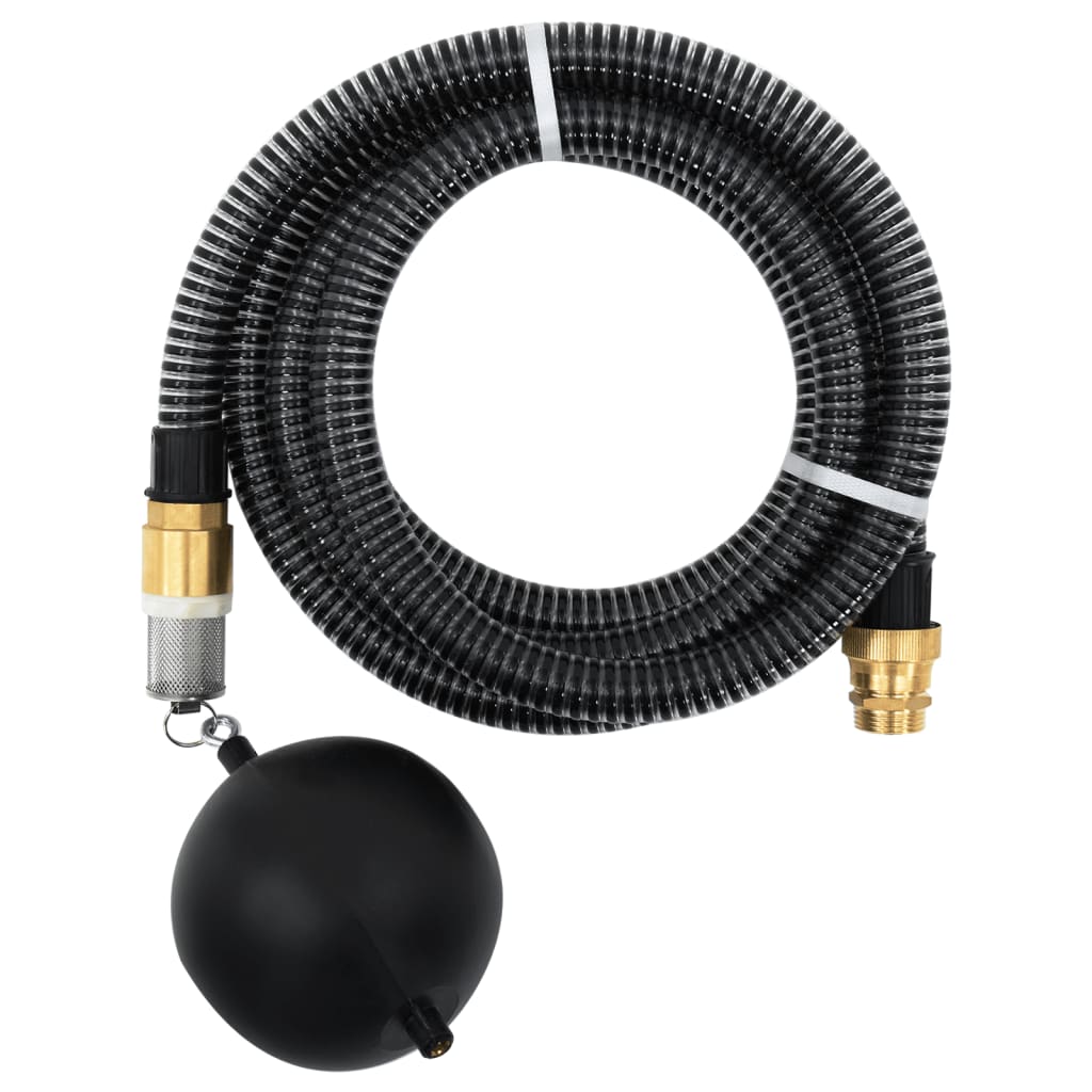 Sugeslange med messingkoblinger svart 1,1" 3 m PVC