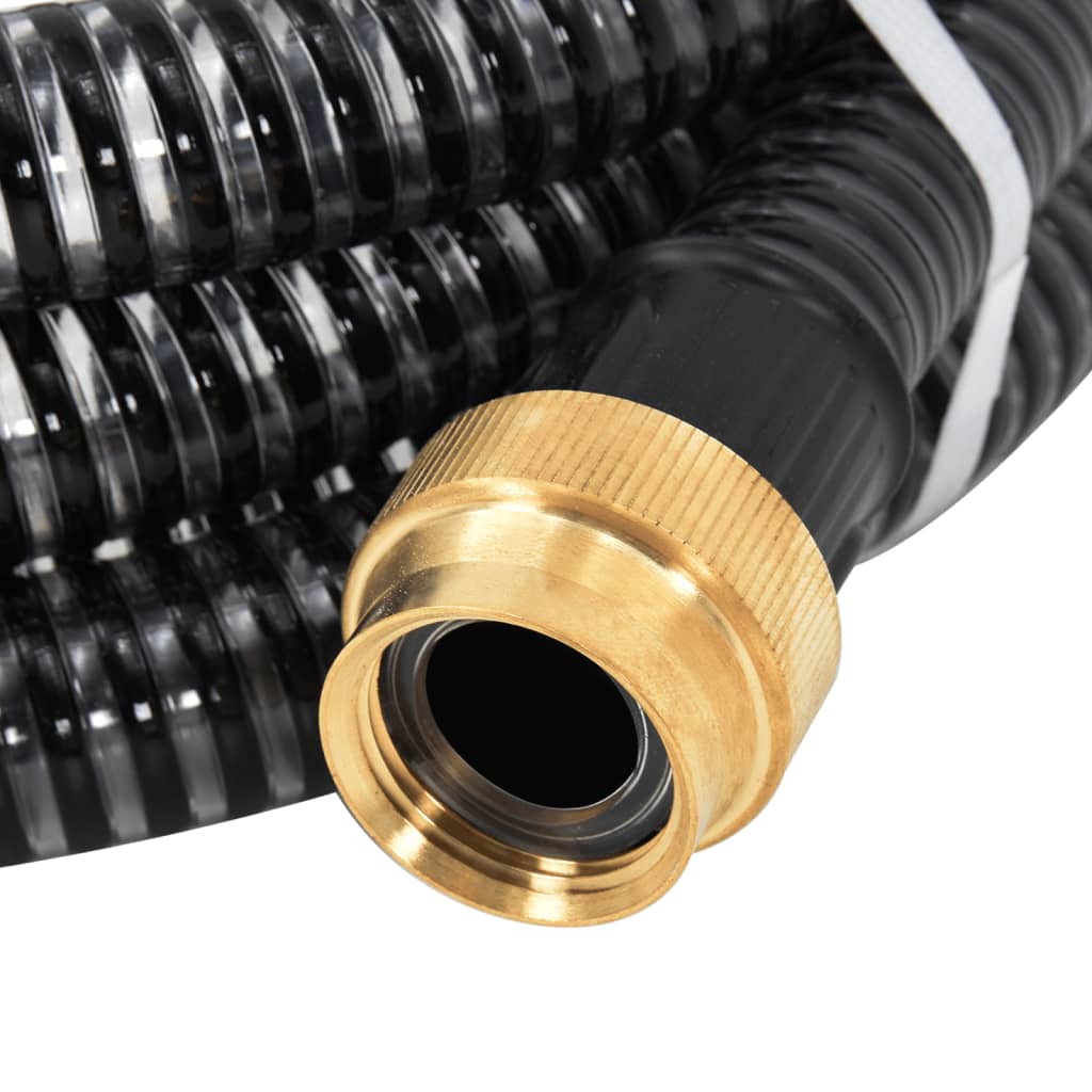 Sugeslange med messingkoblinger svart 1,1" 3 m PVC
