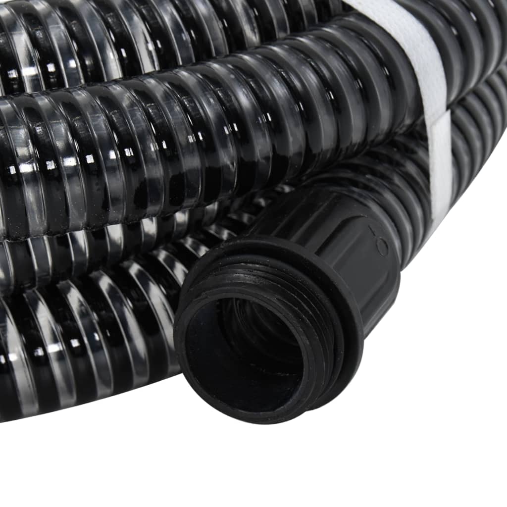 Sugeslange med messingkoblinger svart 1,1" 4 m PVC