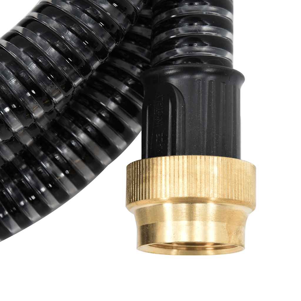 Sugeslange med messingkoblinger svart 1,1" 5 m PVC