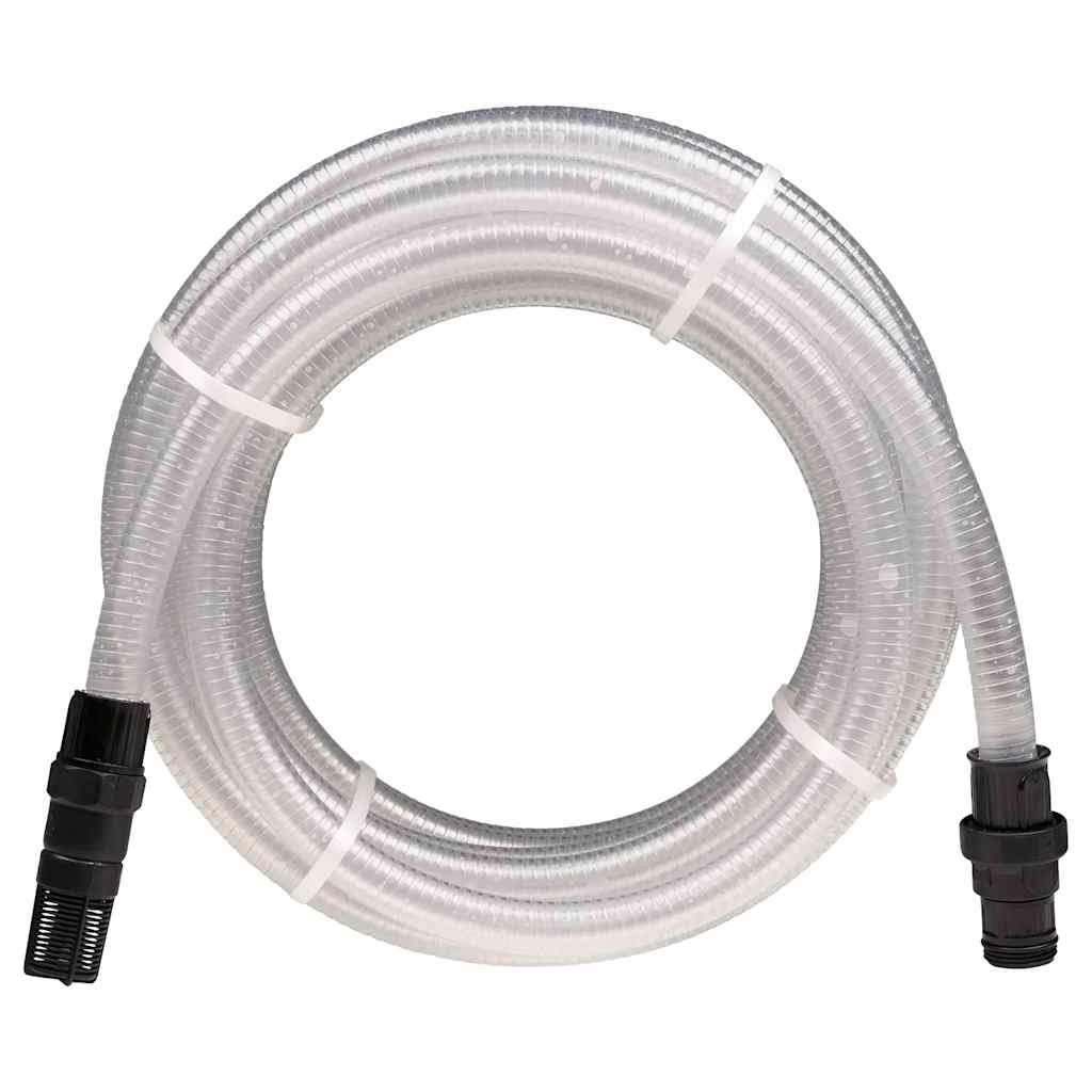 Sugeslange med messingkoblinger gjennomsiktig 1,1" 10 m PVC