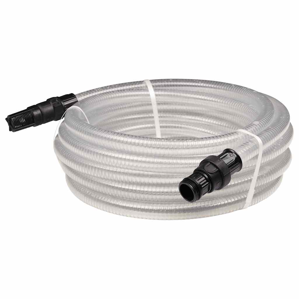 Sugeslange med messingkoblinger gjennomsiktig 1,1" 10 m PVC