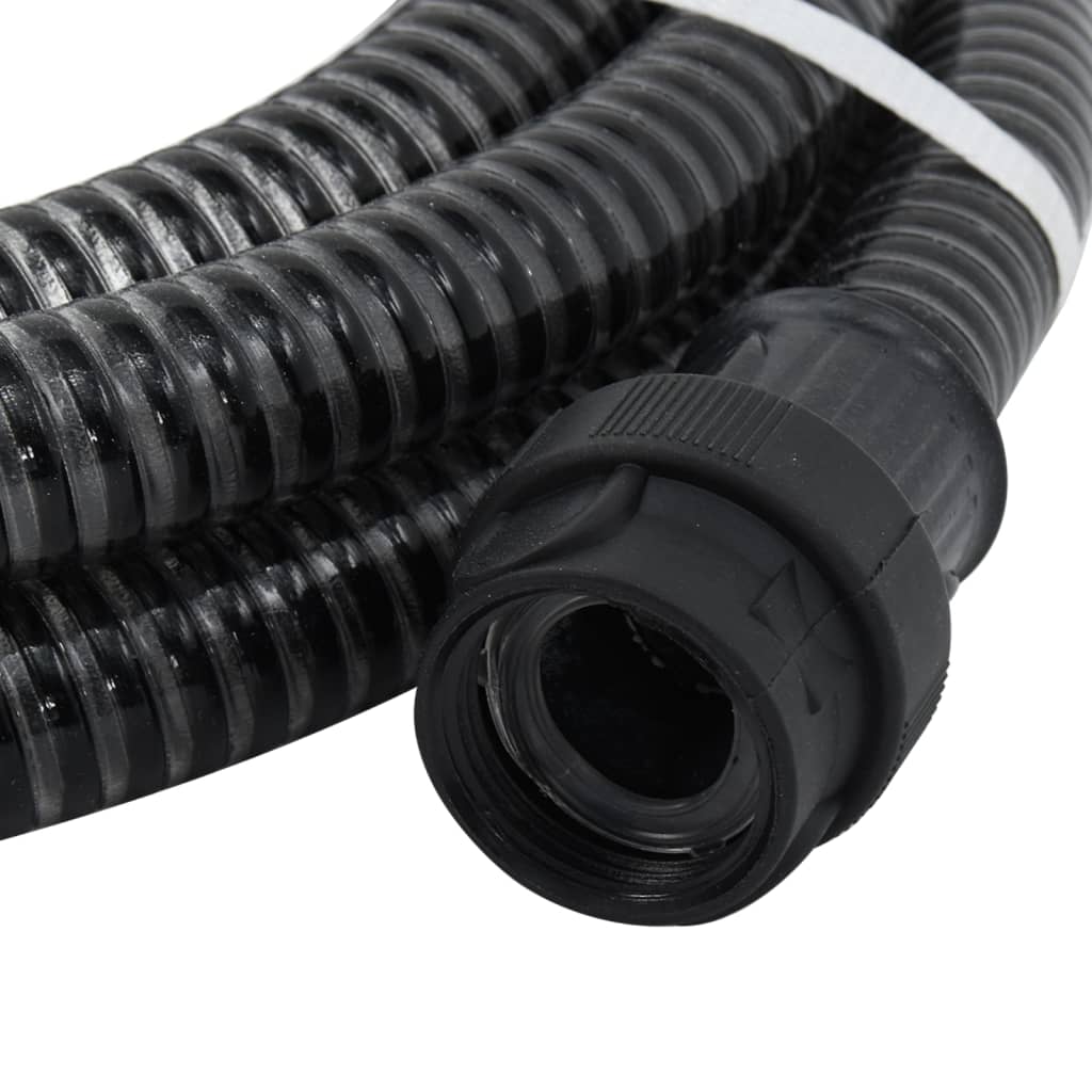 Sugeslange med messingkoblinger svart 1,1" 7 m PVC