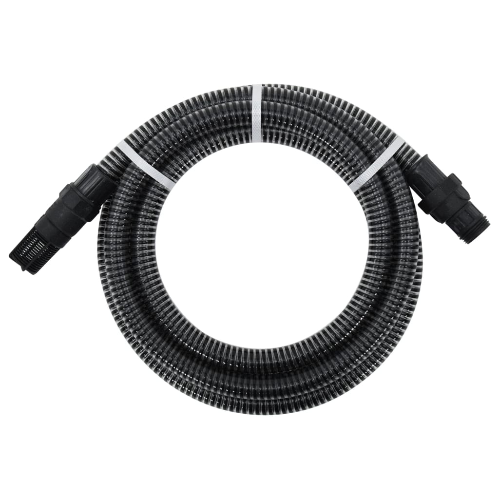 Sugeslange med messingkoblinger svart 1,1" 5 m PVC
