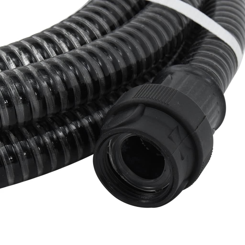 Sugeslange med messingkoblinger svart 1,1" 5 m PVC