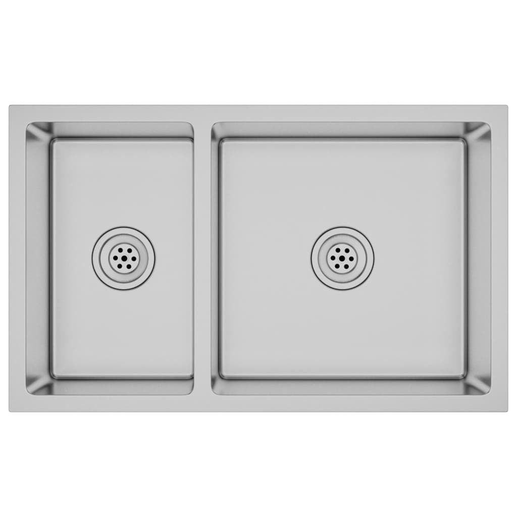 Kjøkkenvask rustfritt stål vidaXL