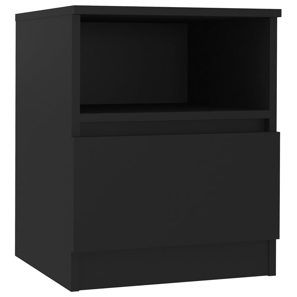 Nattbord 2 stk svart 40x40x50 cm konstruert tre