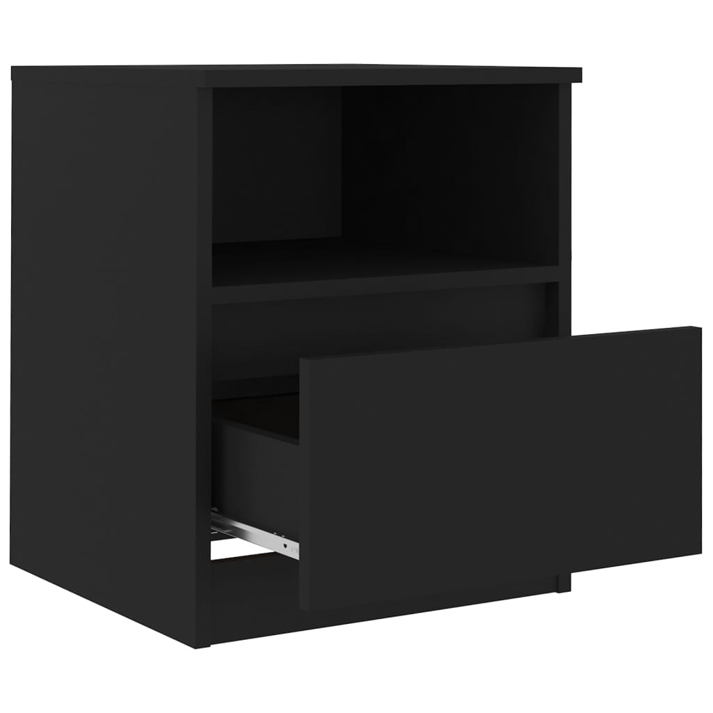 Nattbord 2 stk svart 40x40x50 cm konstruert tre