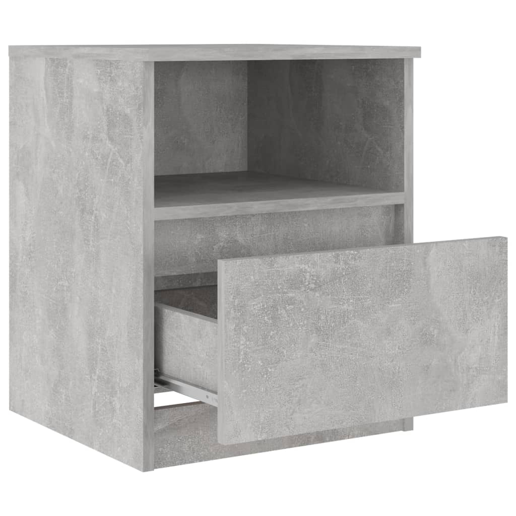 Nattbord 2 stk betonggrå 40x40x50 cm konstruert tre