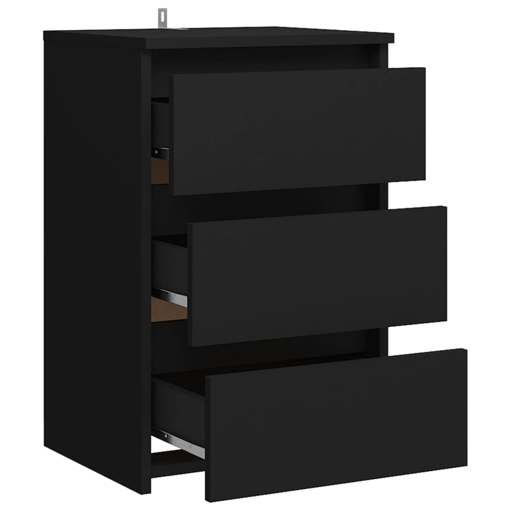 Nattbord svart 40x35x62,5 cm konstruert tre