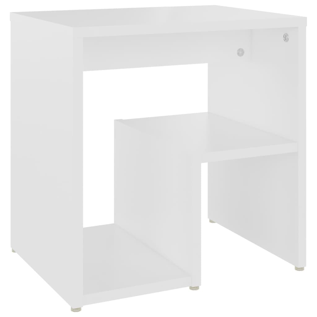 Nattbord hvit 40x30x40 cm konstruert tre