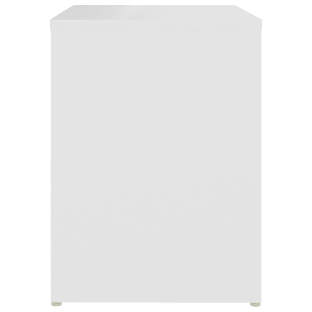 Nattbord hvit 40x30x40 cm konstruert tre