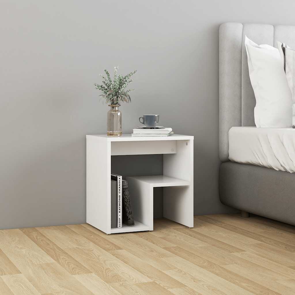 Nattbord 2 stk hvit 40x30x40 cm konstruert tre