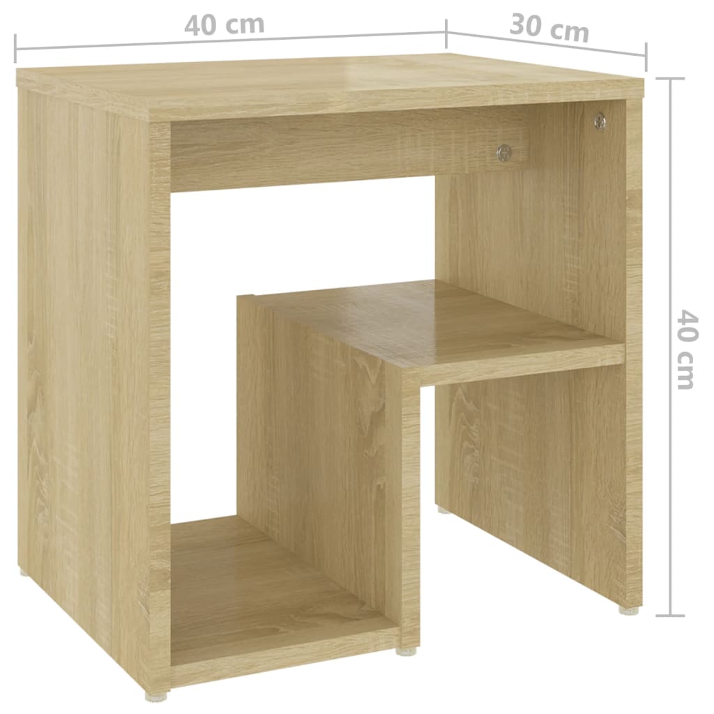 Nattbord 2 stk sonoma eik 40x30x40 cm konstruert tre