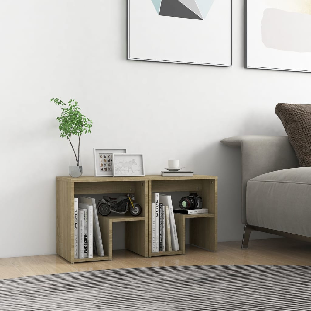 Nattbord 2 stk sonoma eik 40x30x40 cm konstruert tre
