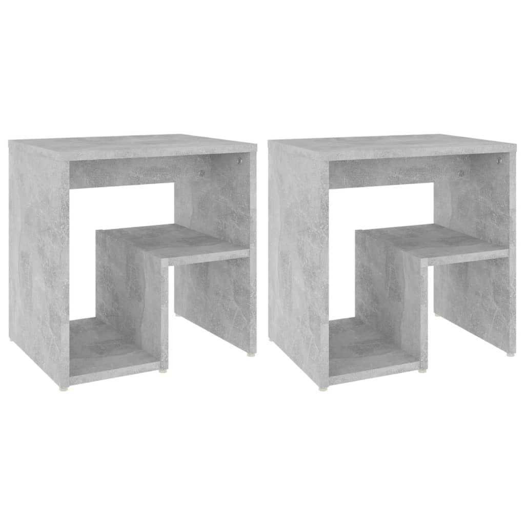 Nattbord 2 stk betonggrå 40x30x40 cm konstruert tre