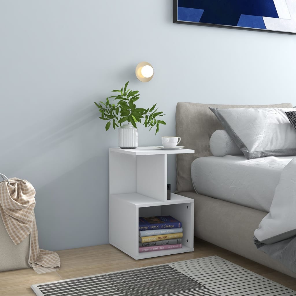 Nattbord 2 stk hvit 35x35x55 cm konstruert tre