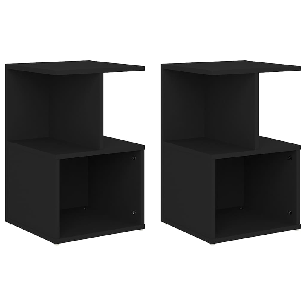 Nattbord 2 stk svart 35x35x55 cm konstruert tre