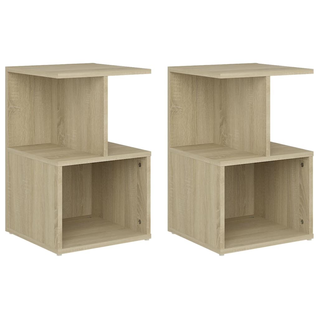 Nattbord 2 stk sonoma eik 35x35x55 cm konstruert tre