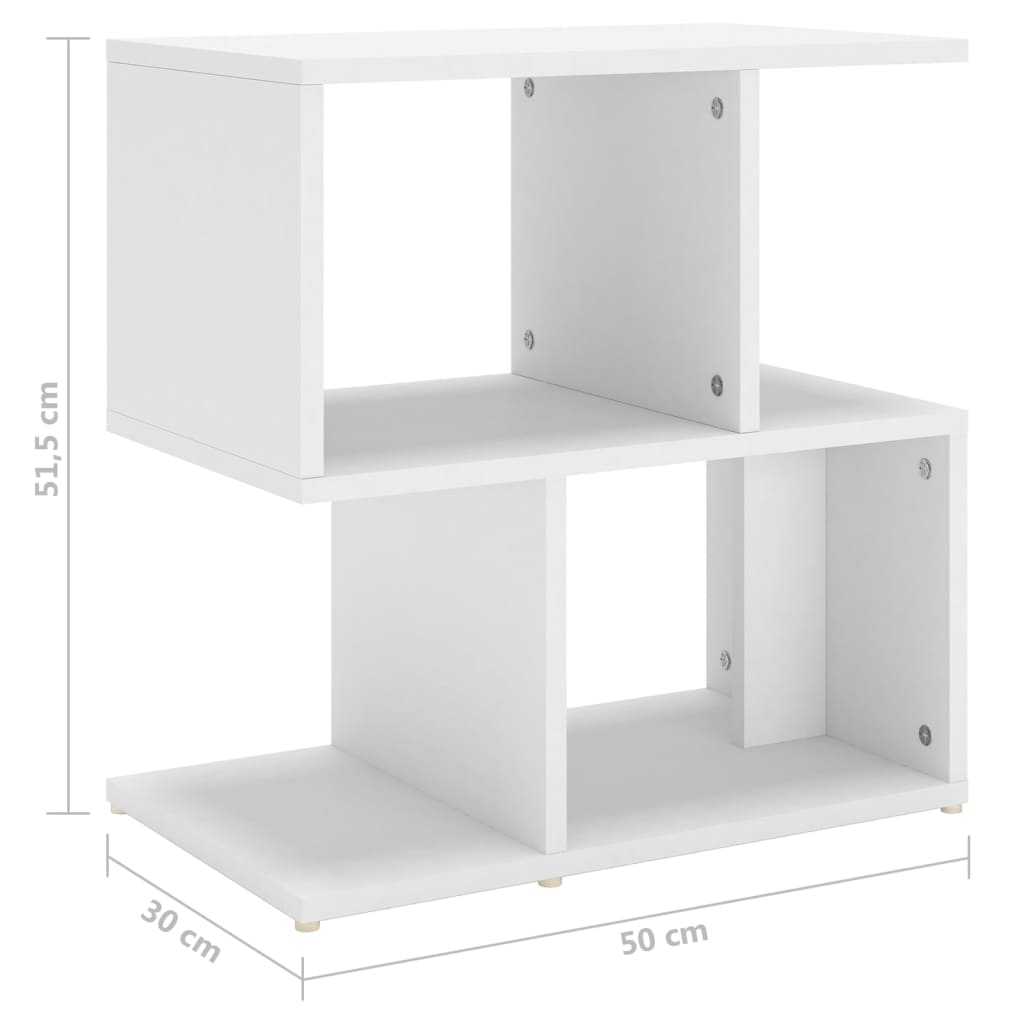 Nattbord hvit 50x30x51,5 cm konstruert tre