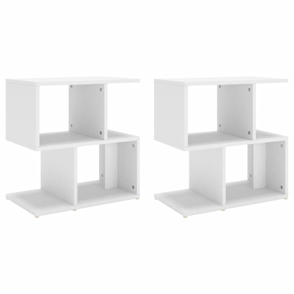Nattbord 2 stk hvit 50x30x51,5 cm konstruert tre