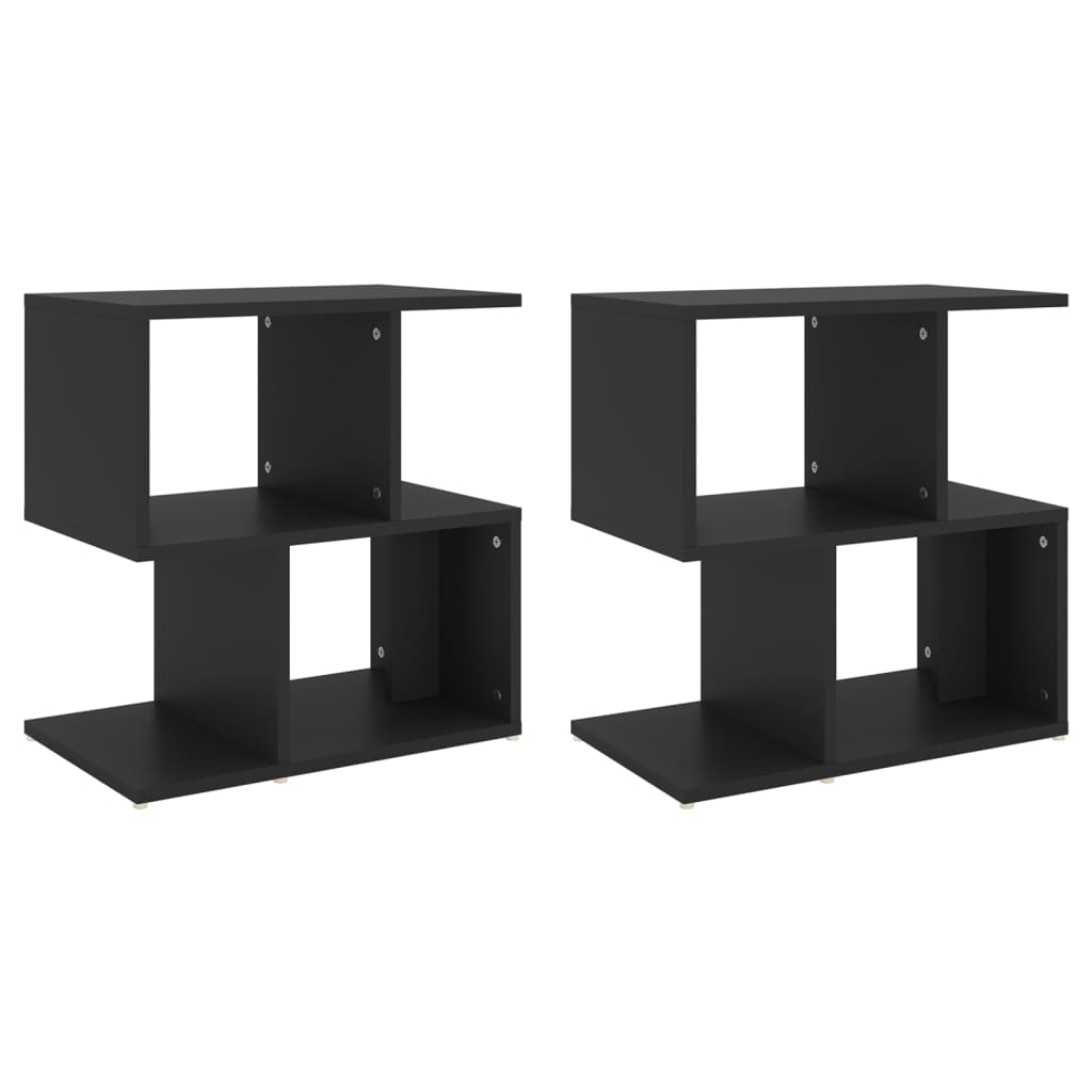 Nattbord 2 stk svart 50x30x51,5 cm konstruert tre