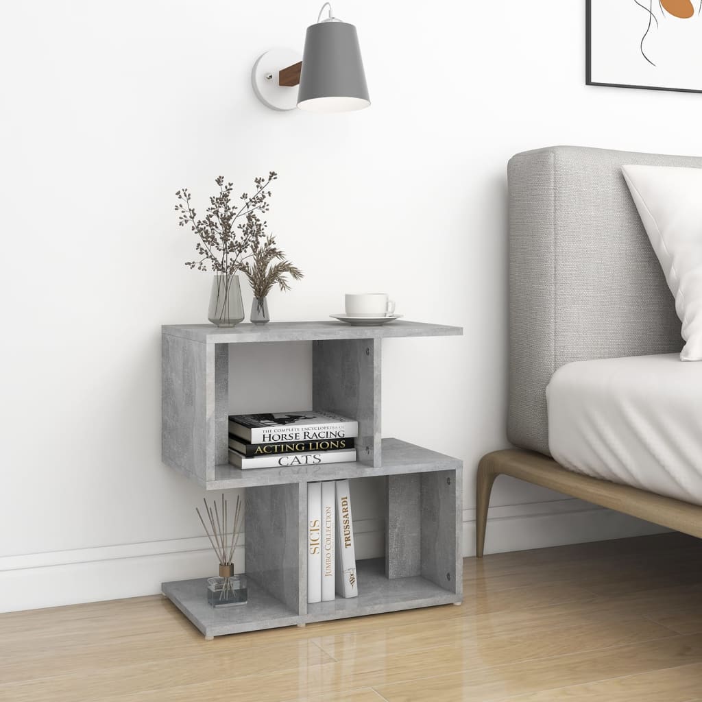 Nattbord 2 stk betonggrå 50x30x51,5 cm konstruert tre