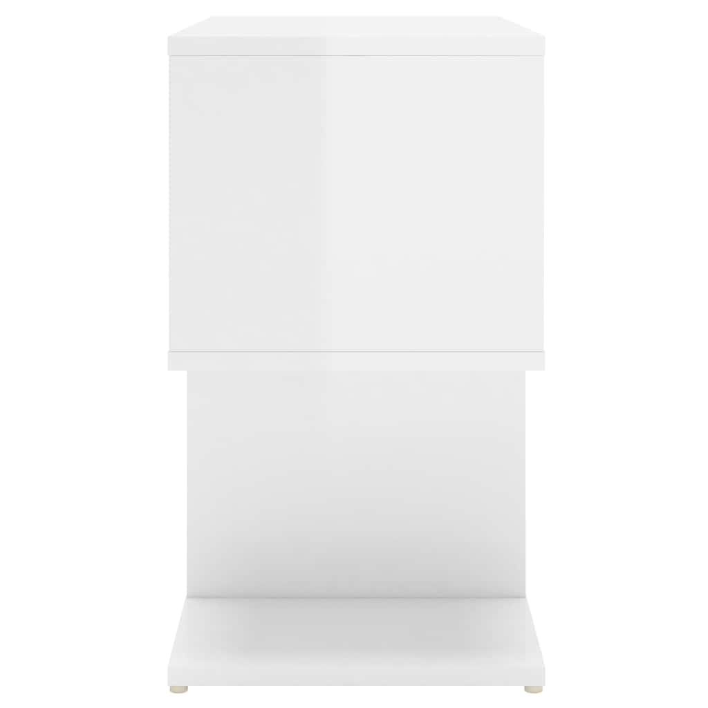 Nattbord 2 stk høyglans hvit 50x30x51,5 cm konstruert tre