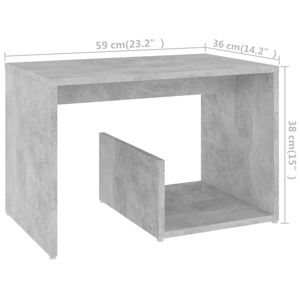 Sidebord betonggrå 59x36x38 cm konstruert tre vidaXL