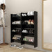 Veggskoskap 4 stk svart 60x18x60 cm konstruert tre