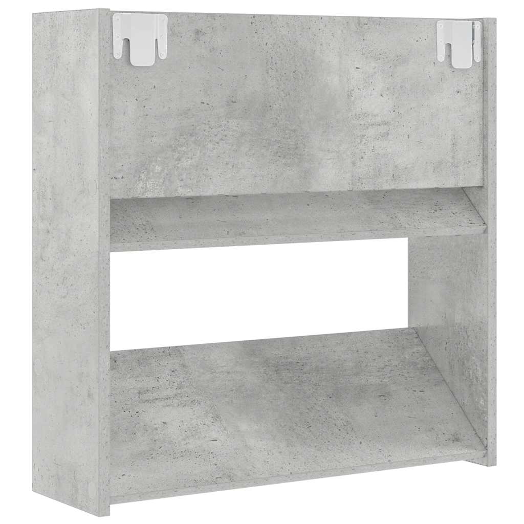 Veggskoskap 2 stk betonggrå 60x18x60 cm sponplate