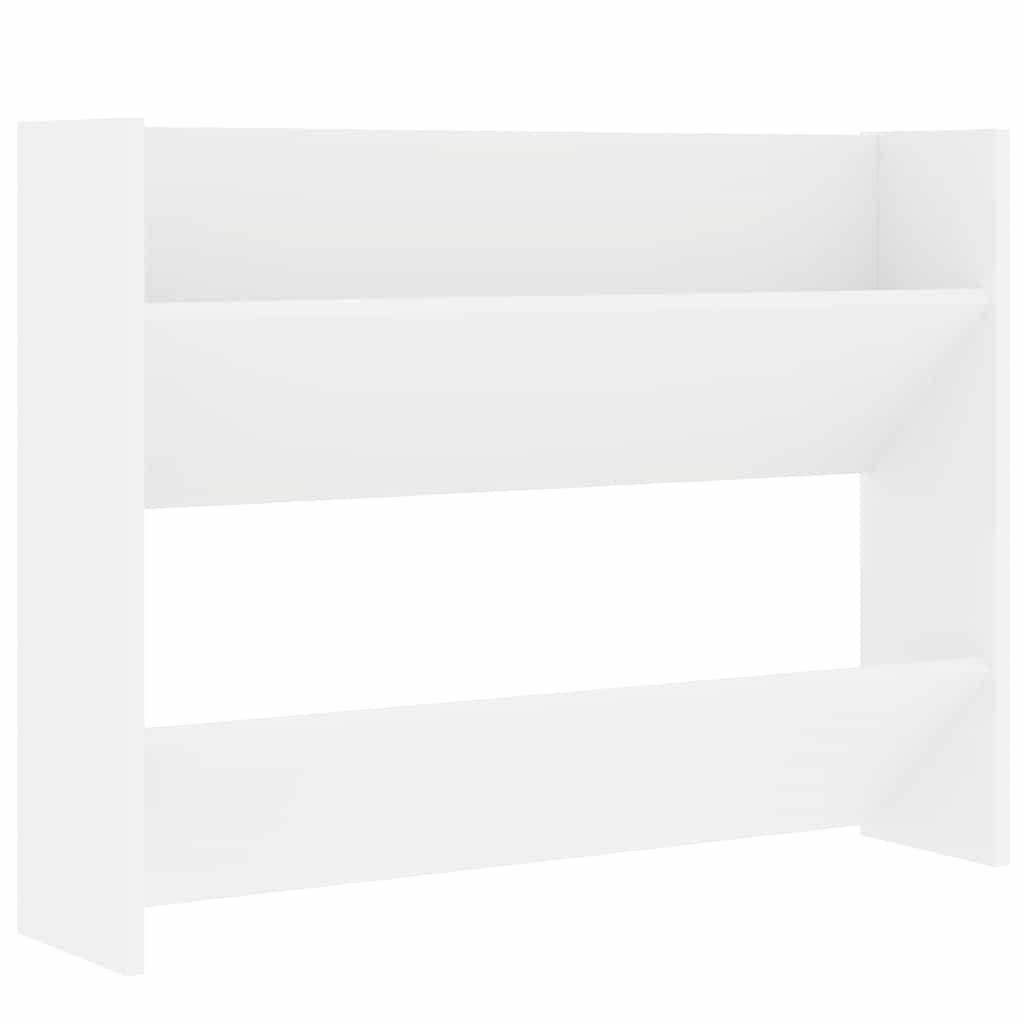 Veggskoskap 2 stk 80x18x60 cm hvit sponplate