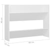 Veggskoskap 2 stk 80x18x60 cm hvit sponplate