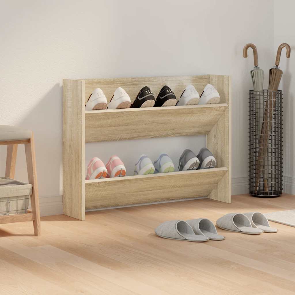 Veggskoskap sonoma eik 80x18x60 cm konstruert tre